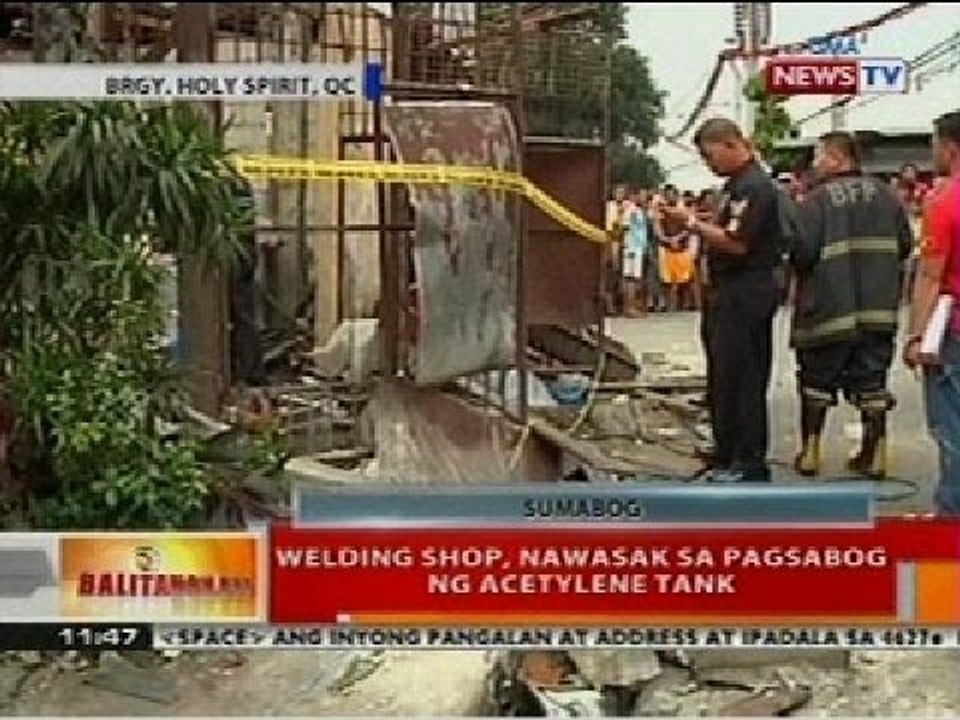 BT: Welding shop, nawasak sa pagsabog ng acetylene tank