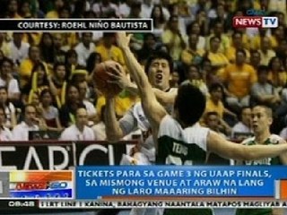 NTG: Tickets para sa game 3 ng UAAP Finals, sa mismong venue at araw na lang ng laro maaaring bilhin