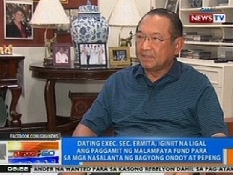 Ermita, iginiit na ligal ang paggamit ng Malampaya Fund para sa mga nasalanta ng Ondoy at Pepeng
