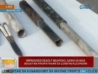 UB: Improvised deadly weapons na gawa sa mga bagay na pinapayagan sa loob ng kulungan, nakumpiska