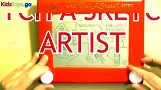 FUN WITH ETCH A SKETCH Doodle Sketch ANIMATION and IMAGINATION - learn numbers kids toys