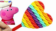 PLAY DOh HearT rainboW! - Create Play-Doh Lollipops Cake for PEPPA PIG ToyS - learn numbers kids