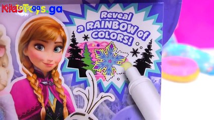 Disney Frozen Imagine Ink Rainbow Color Pen Art Book with Surprise Pictures Cookieswirlc Video4