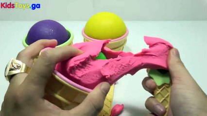 PLAY DOH ice cream cupcakes surprise Toys Peppa PIG Lalaloopsy EGGS SpongeBob - learn numbers kids