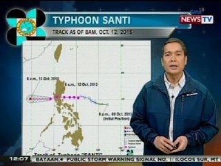 BT: Typhoon Santi, lalabas na ng PAR bukas ng umaga