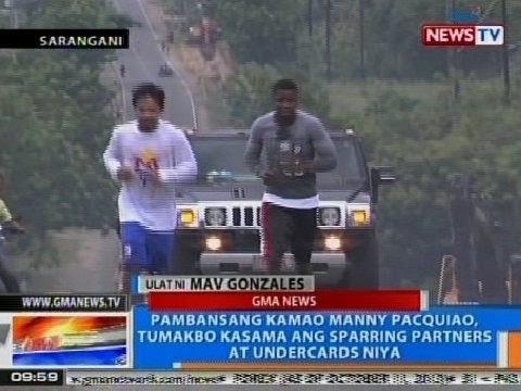 NTG: Pacquiao, tumakbo kasama ang sparring partners at undercards niya