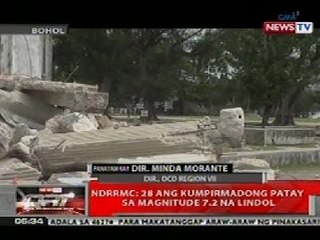 QRT: NDRRMC: 28 na ang patay sa magnitude 7.2 na lindol sa Visayas