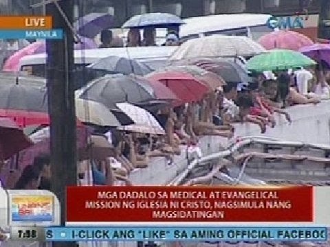 UB: Mga dadalo sa medical at evangelical mission ng Iglesia ni Cristo, nagsimula nang magsidantingan