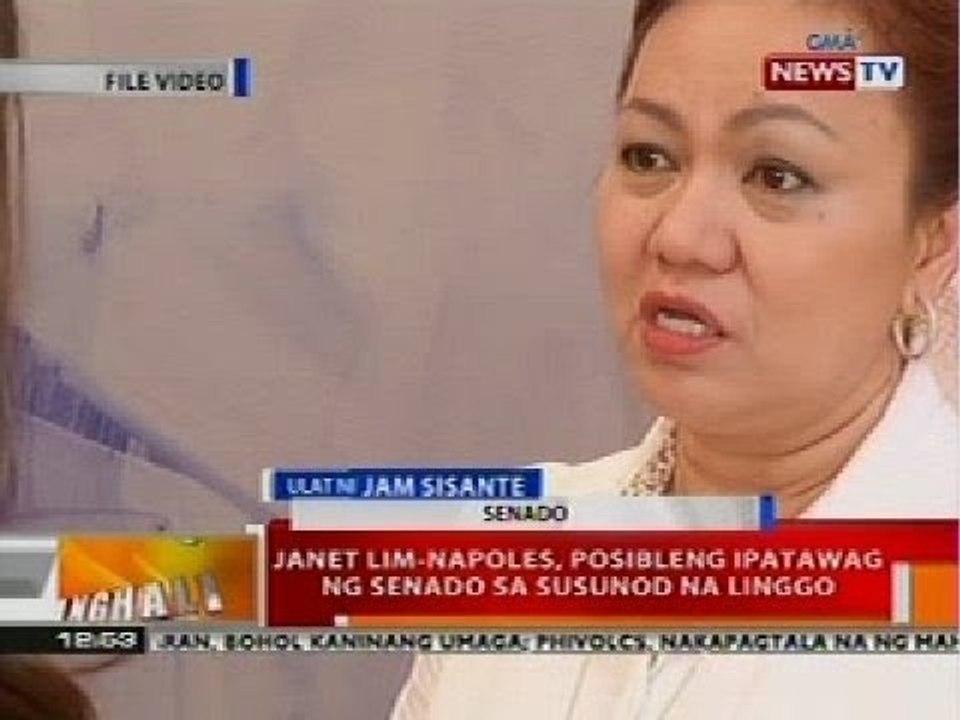 BT: Janet Lim-Napoles, posibleng ipatawag ng Senado sa susunod na linggo