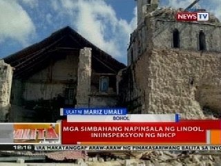 BT: Mga simbahang napinsala ng lindol, iniinspeksyon ng NHCP