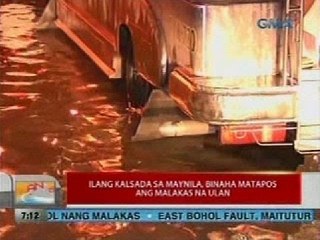 UB: Ilang kalsada sa Maynila binaha matapos ang malakas na ulan