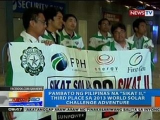 NTG: Pambato ng PHL na 'Sikat II', 3rd place sa 2013 World Solar Challenge Adventure