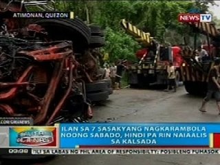 BP: Ilan sa 7 sasakyang nagkarambolo noong Sabado sa Quezon, hindi pa rin naiaalis