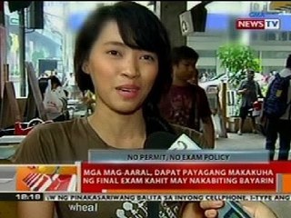 BT: Mga mag-aaral, dapat payagan makakuha ng final exam kahit may nakabiting bayarin