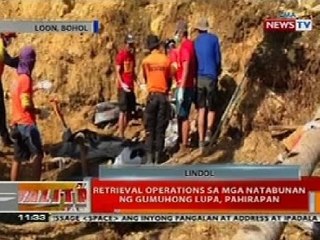 BT: Retrieval ops sa mga natabunan ng gumuhong lupa sa Bohol, pahirapan