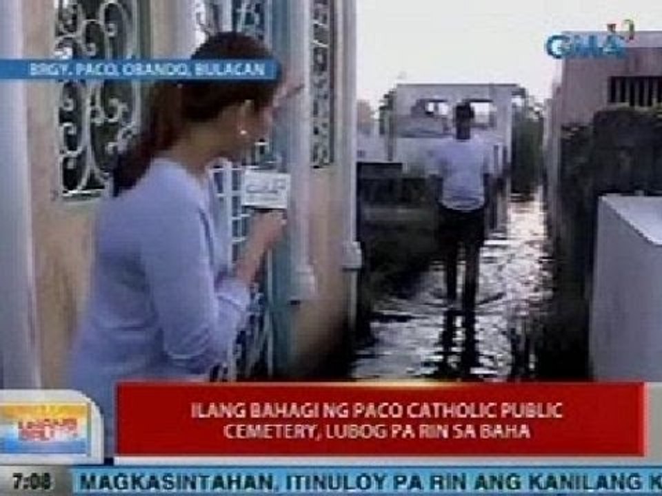 UB: Ilang bahagi ng Paco Catholic Public Cemetery sa Obando, Bulacan, lubog pa rin sa baha