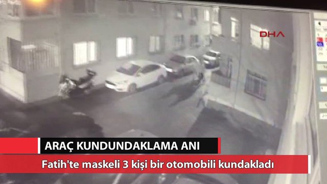Araç kundaklama anı güvenlik kamerasına yansıdı
