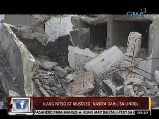 24 Oras: Ilang nitso at musoleo, nasira dahil sa lindol