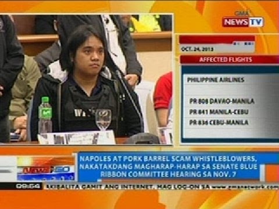 Napoles at whistleblowers, nakatakdang magharap-harap sa Senate Blue Ribbon Committee hearing