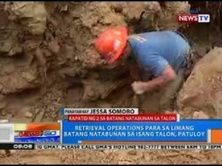 NTG: Retrieval operations para sa limang batang natabunan sa isang talon, patuloy