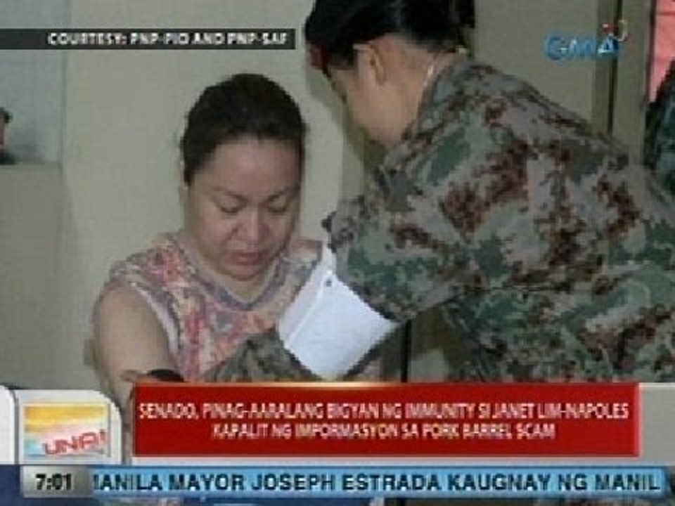 UB: Senado, pinag-aaralang bigyan ng immunity si Napoles kapalit ng impormasyon sa pork barrel scam