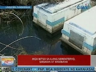 UB: Mga nitso sa ilang sementeryo, siksikan at binabaha