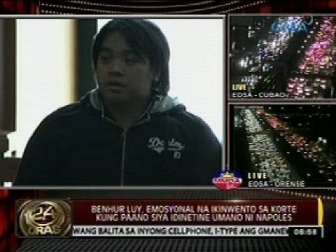 24oras : Benhur Luy, emosyonal na ikinwento sa korte kung paano siya idinetine umano ni Napoles