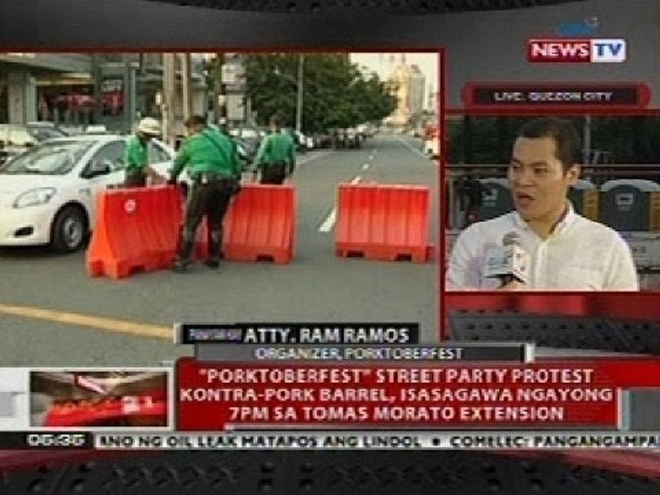 QRT: 'Porktoberfest' street party protest vs-pork barrel, isasagawa ngayon sa Tomas Morato Ext.