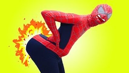 Spidermans BIG BUTT! w/ Frozen Elsa Joker Maleficent Funny Superhero in Real Life