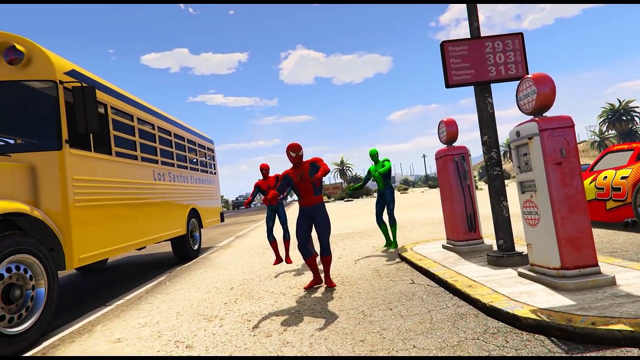 Spiderman Plane Transportation Fun Wheels on the Bus with Nursery Rhymes