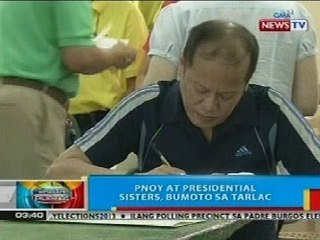 BP: PNoy at presidential sisters, bumoto sa Tarlac