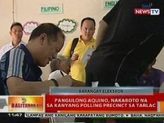 BT: PNoy, nakaboto na sa kanyang polling precint sa Tarlac
