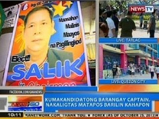 NTG: Kumakandidatong kapitan sa Maynila, nakaligtas matapos barilin kahapon