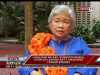 SONA: Leonor Briones: Ligalidad ng DAP, kuwestiyunable