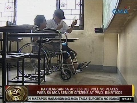 24Oras: Kakulangan sa accessible polling places para sa senior citizens at mga PWD, binatikos