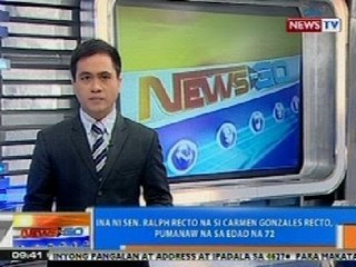 NTG: Ina ni Sen. Ralph Recto na si Carmen Gonzales Recto, pumanaw sa edad na 72
