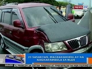 NTG: 23 sasakyan, magkakahiwalay na nagkarambola sa NLEX