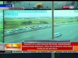 BT: Trapiko sa ilang bahagi ng NLEX, inaasahang bahagyang babagal
