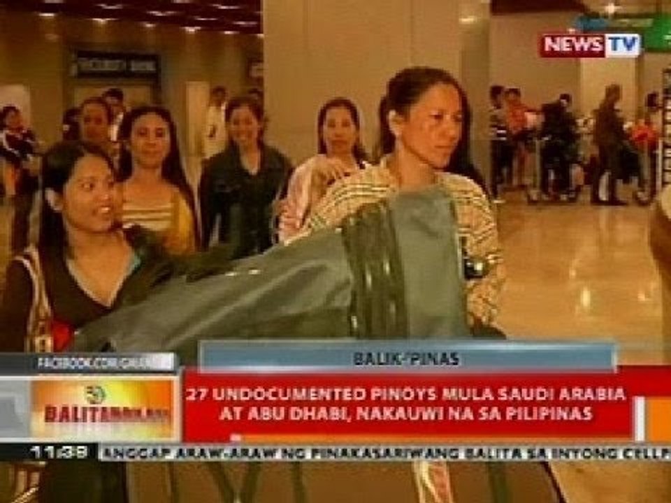 BT: 27 undocumented Pinoys mula sa Saudi Arabia at Abu Dhabi, nakauwi na sa Pilipinas
