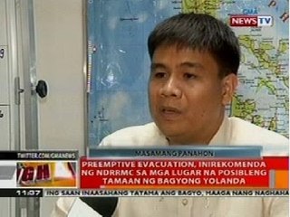 BT: Preemptive evacuation, inirekomenda ng NDRRMC sa mga lugar sa posibleng tamaan ng bagyo