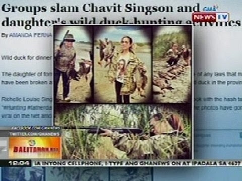 BT: Mag-amang Singson, binabatikos dahil sa larawan na nanghuhuli ng endangered na uri ng pato