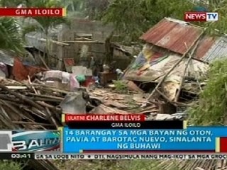 BP: 14 brgy. sa mga bayan ng Oton, Pavia at Barotac Nuevo, Iloilo, sinalanta ng buhawi