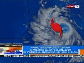 Preemptive evacuation, inirekomenda ng NDRRMC sa mga lugar na posibleng tamaan ng Bagyong Yolanda