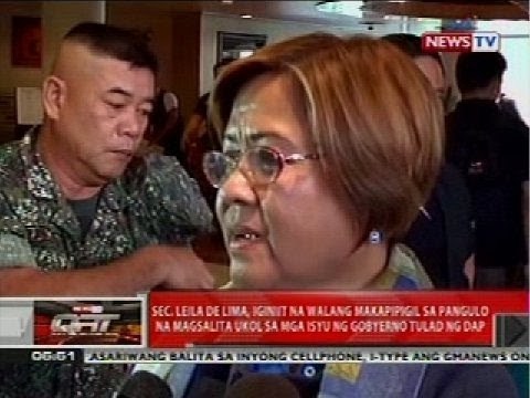 Sec. De Lima, iginiit na walang makapipigil sa Pangulo na magsalita ukol sa mga isyu ng gobyerno