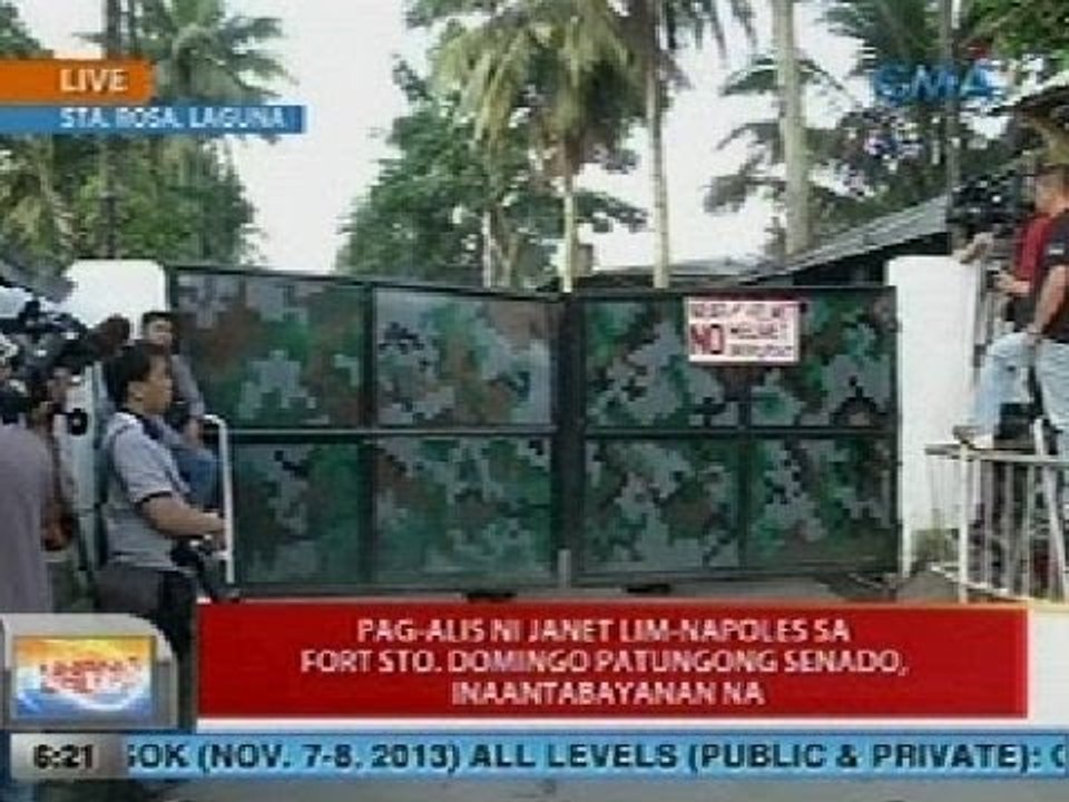 UB: Pag-alis ni Napoles sa Fort Sto. Domingo patungong Senado, inaantabayanan na