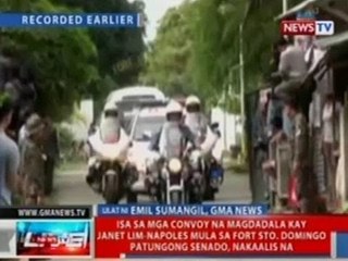 NTVL: Isa sa mga convoy ni Napoles, nakaalis na sa Fort Sto. Domingo