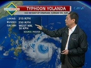 UB: Sentro ng Bagyong Yolanda, sa Samar at Leyte area posibleng mag-landfall bukas