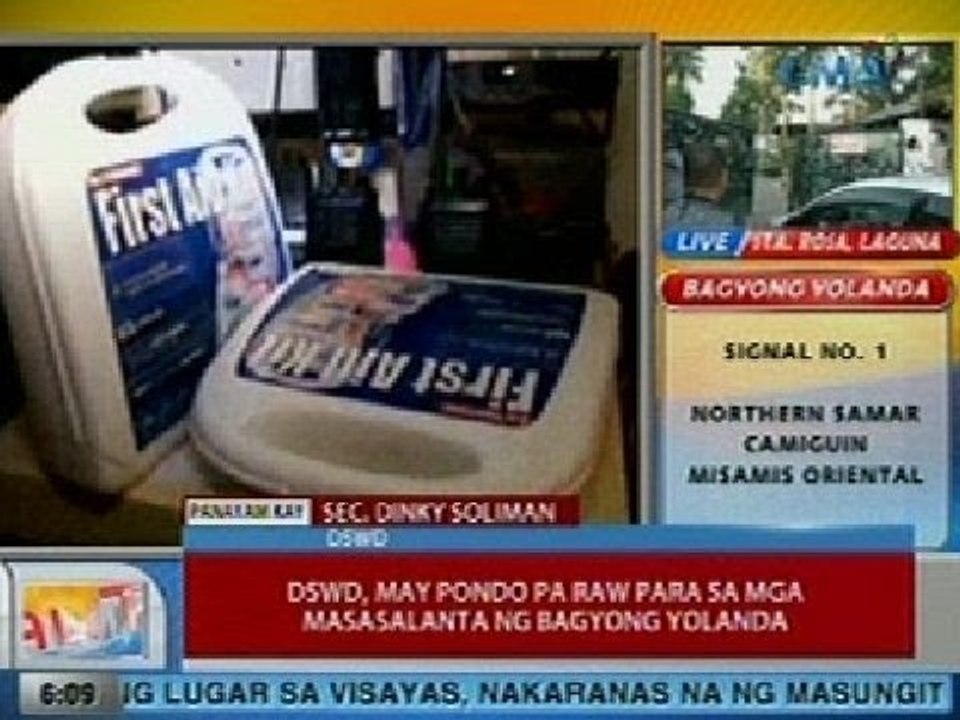 UB: DSWD, may pondo pa raw para sa mga masasalanta ng Bagyong Yolanda