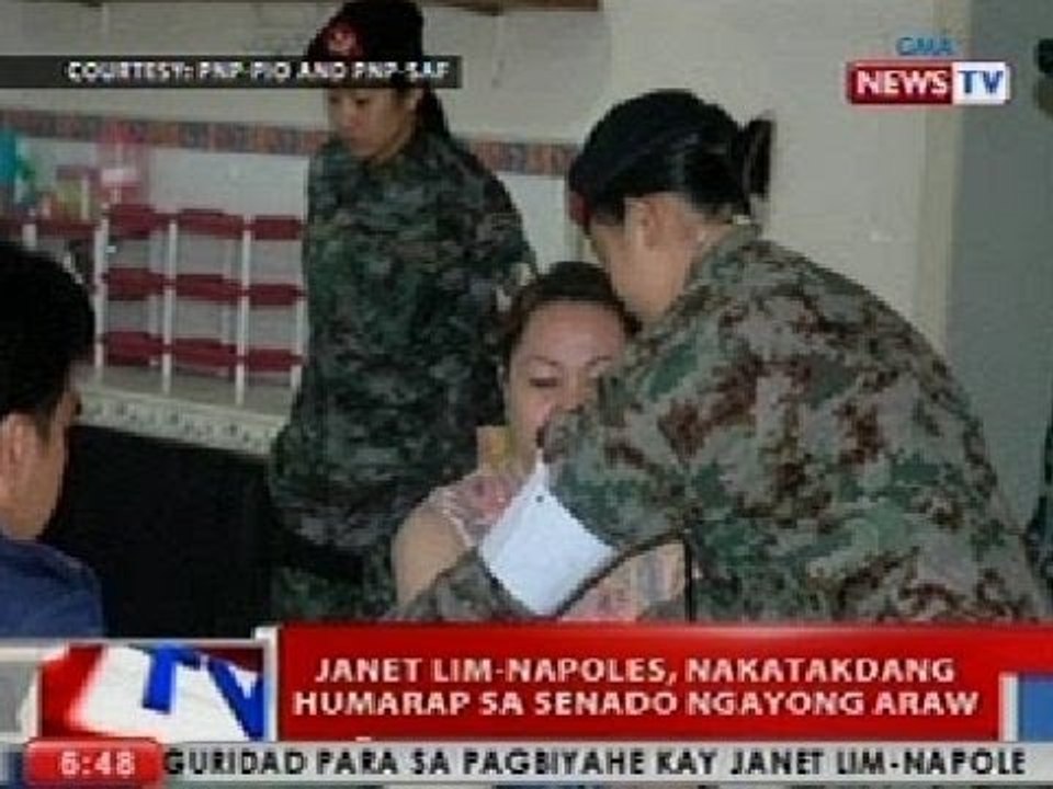 NTVL: Janet Lim-Napoles, nakatakdang humarap sa Senado ngayong araw