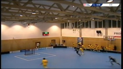 Falling off a roof during floorball game